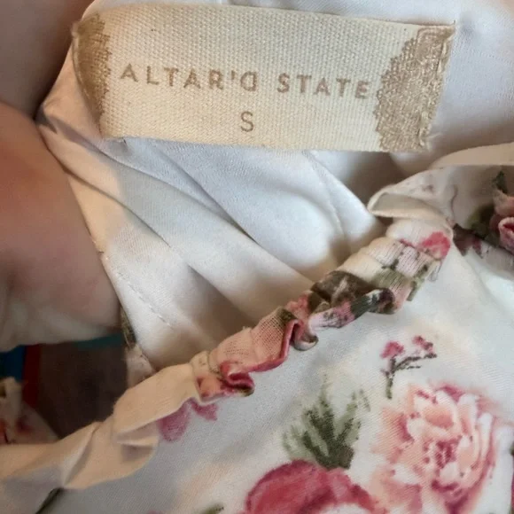 Altar'd State Pink Floral Tiered Maxi Dress size small - Picture 9 of 12